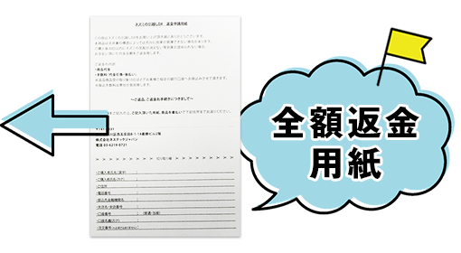 支払総額まるごと返金保証用紙